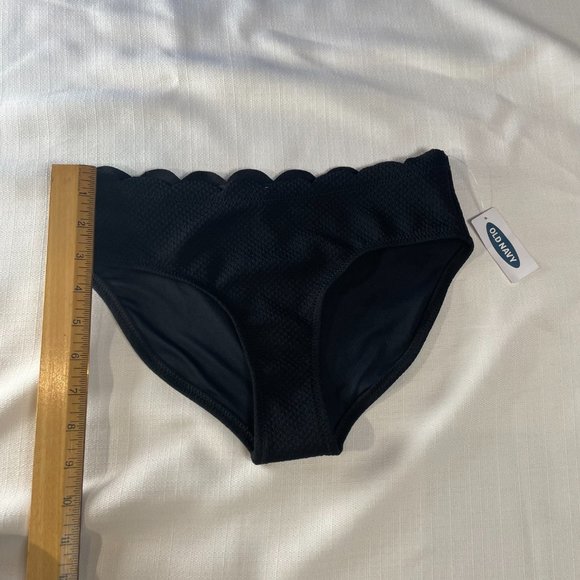 Old Navy Black Bikini Bottom Scallop Edge Large - Picture 8 of 10